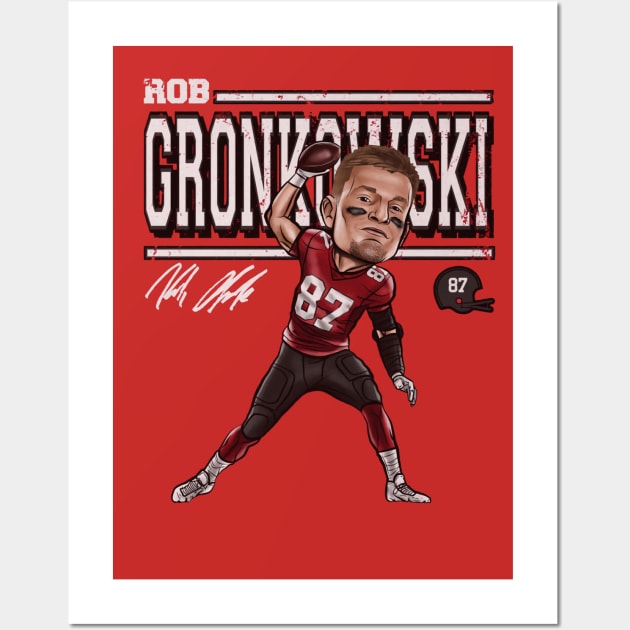 Rob Gronkowski Tamba Bay Cartoon Wall Art by Buya_Hamkac